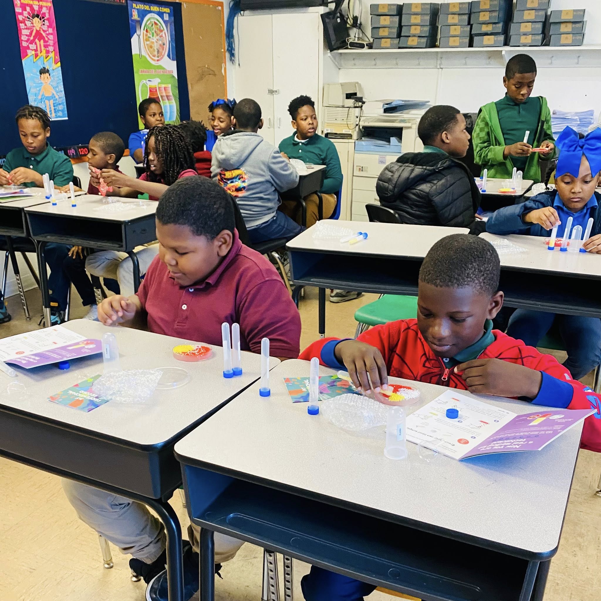 Children in a classroom setting.
